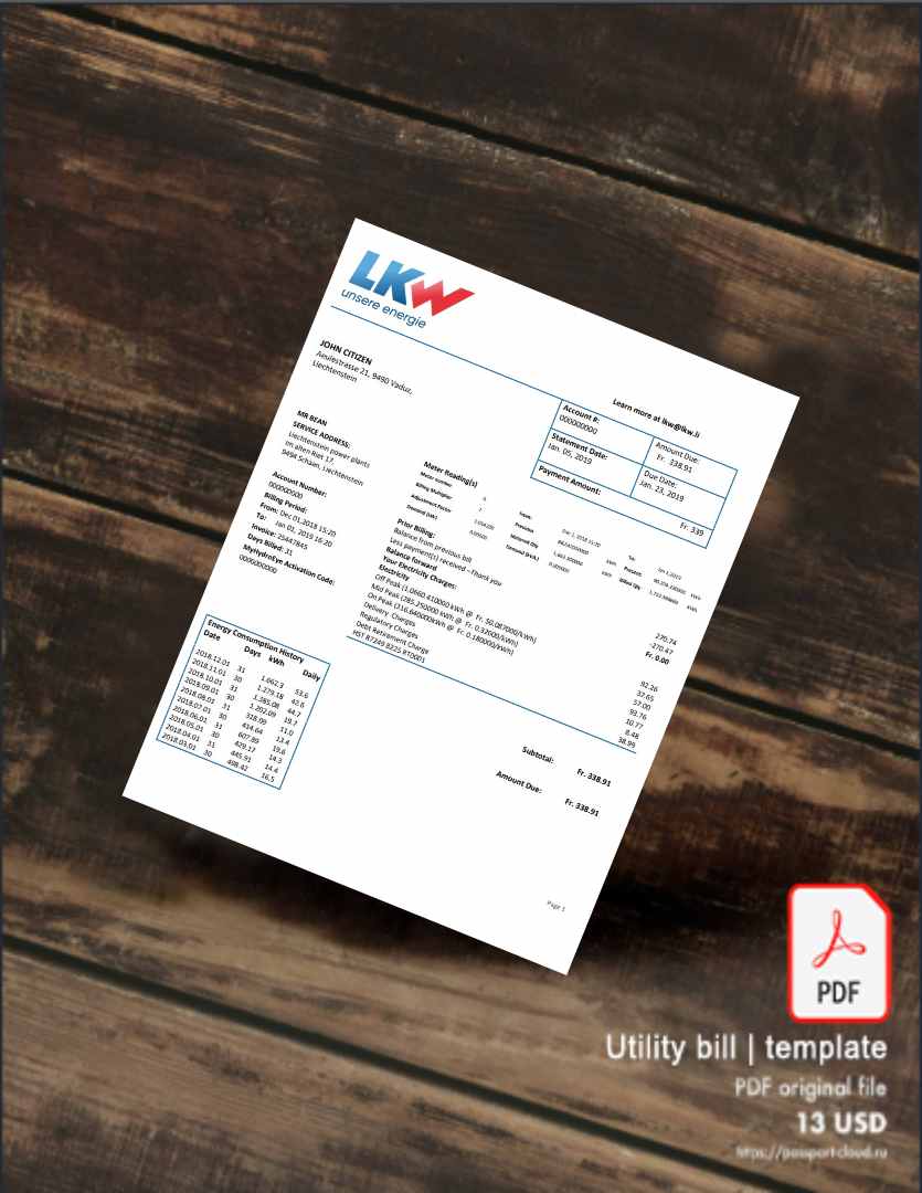 Utility bill | Albanian Power | Albania